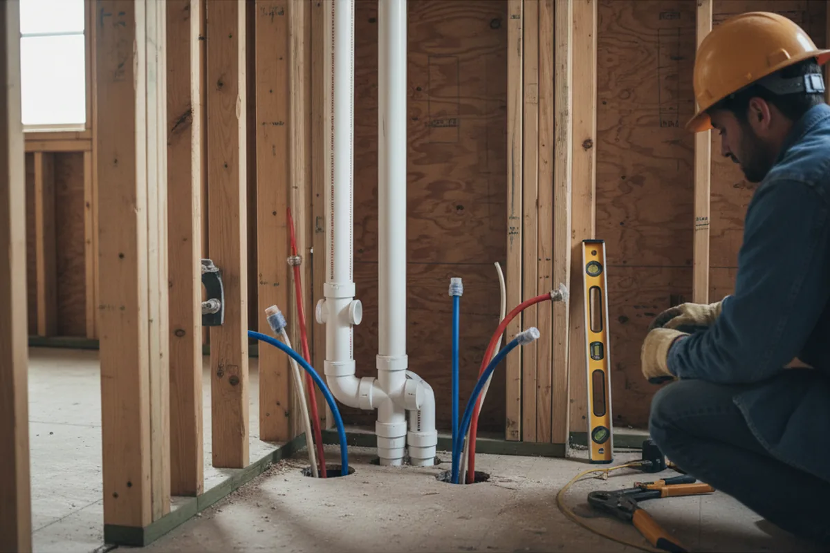 Drain and supply rough-in during Garbage Disposal Repair in Loudon